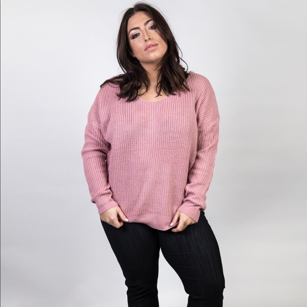Plus Size Twist Front or Back Sweater - Picture 4 of 5